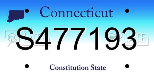S477193 Connecticut License Plate