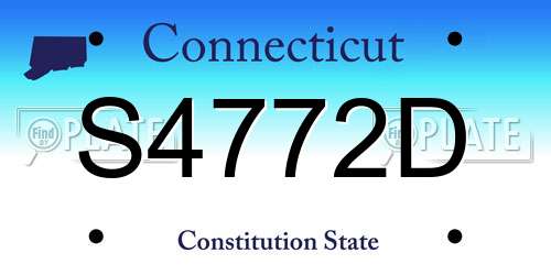 S4772D Connecticut License Plate