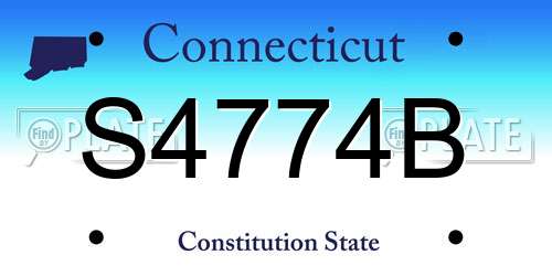 S4774B Connecticut License Plate
