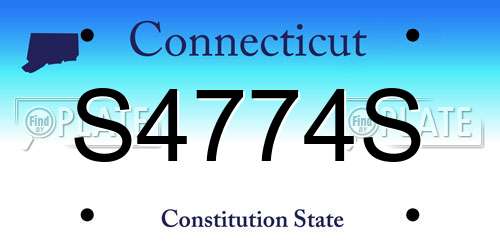 S4774S Connecticut License Plate