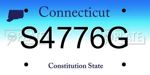 S4776G Connecticut License Plate