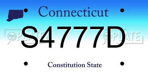 S4777D Connecticut License Plate