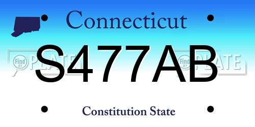 S477AB Connecticut License Plate