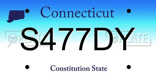 S477DY Connecticut License Plate