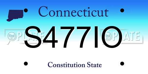 S477IO Connecticut License Plate