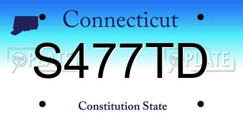 S477TD Connecticut License Plate