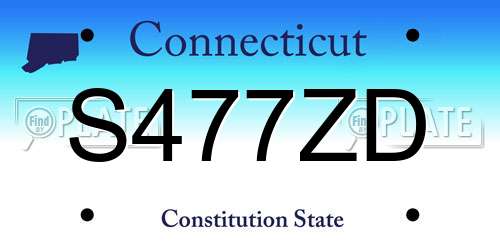S477ZD Connecticut License Plate