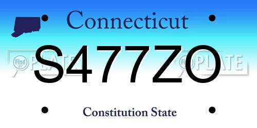 S477ZO Connecticut License Plate