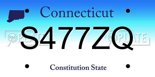 S477ZQ Connecticut License Plate