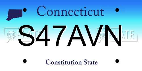S47AVN Connecticut License Plate