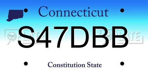 S47DBB Connecticut License Plate