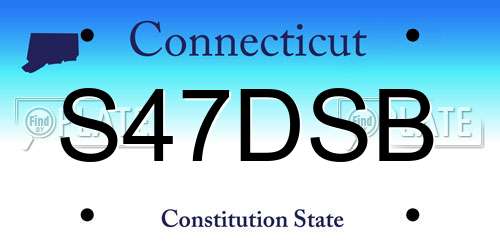 S47DSB Connecticut License Plate