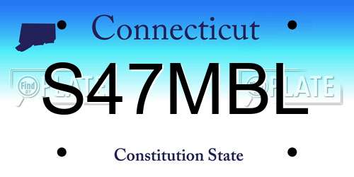 S47MBL Connecticut License Plate