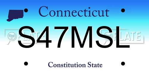 S47MSL Connecticut License Plate