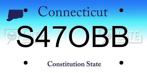 S47OBB Connecticut License Plate