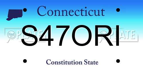 S47ORI Connecticut License Plate