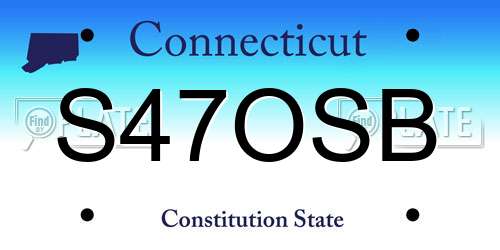 S47OSB Connecticut License Plate