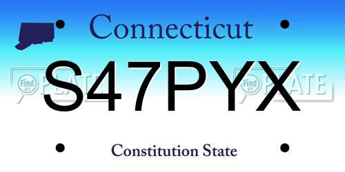 S47PYX Connecticut License Plate