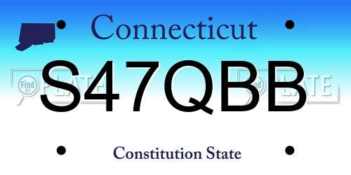 S47QBB Connecticut License Plate