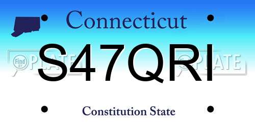 S47QRI Connecticut License Plate