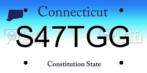 S47TGG Connecticut License Plate