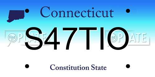 S47TIO Connecticut License Plate