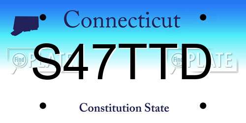 S47TTD Connecticut License Plate