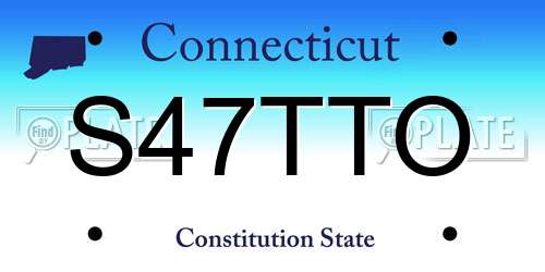 S47TTO Connecticut License Plate