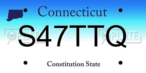 S47TTQ Connecticut License Plate