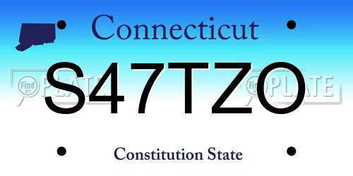 S47TZO Connecticut License Plate