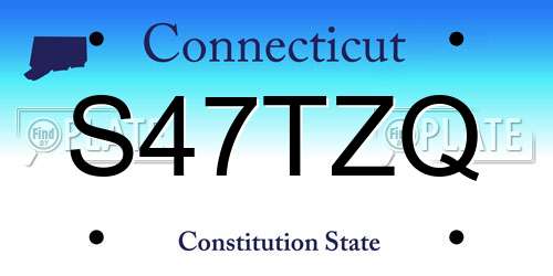S47TZQ Connecticut License Plate