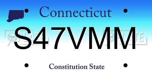 S47VMM Connecticut License Plate