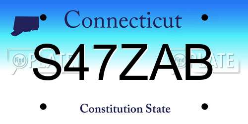 S47ZAB Connecticut License Plate