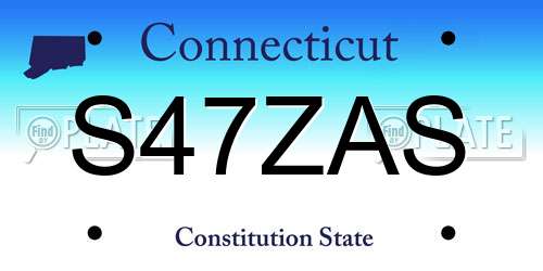 S47ZAS Connecticut License Plate