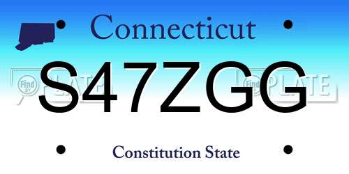 S47ZGG Connecticut License Plate