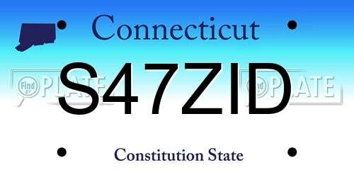 S47ZID Connecticut License Plate