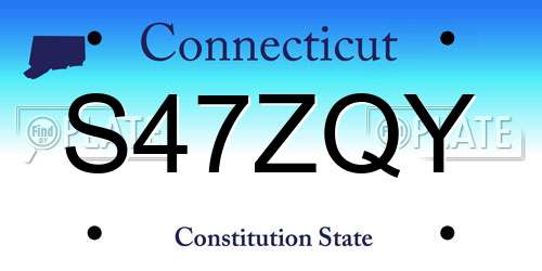 S47ZQY Connecticut License Plate
