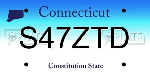 S47ZTD Connecticut License Plate