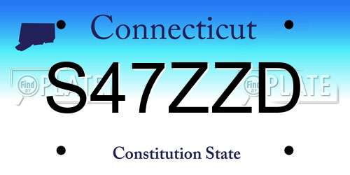 S47ZZD Connecticut License Plate