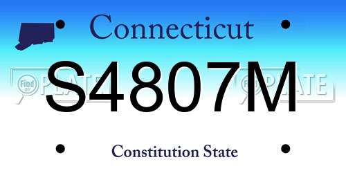 S4807M Connecticut License Plate