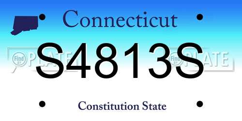 S4813S Connecticut License Plate