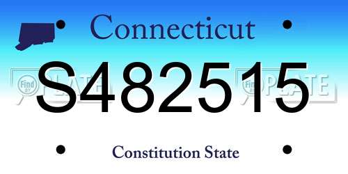 S482515 Connecticut License Plate