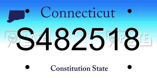 S482518 Connecticut License Plate