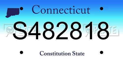 S482818 Connecticut License Plate