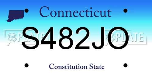S482JO Connecticut License Plate
