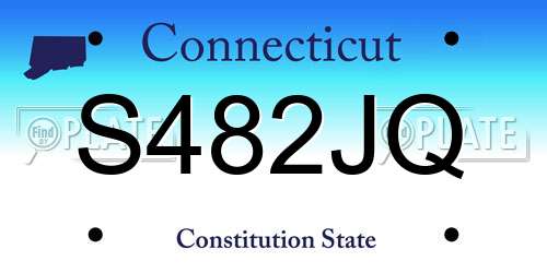 S482JQ Connecticut License Plate