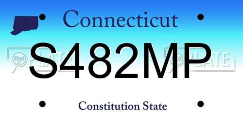 S482MP Connecticut License Plate