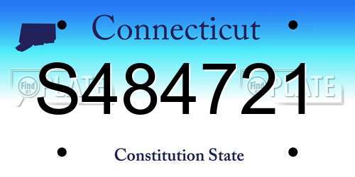 S484721 Connecticut License Plate