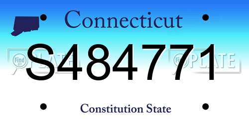 S484771 Connecticut License Plate