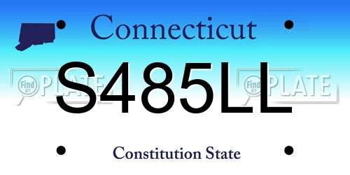 S485LL Connecticut License Plate